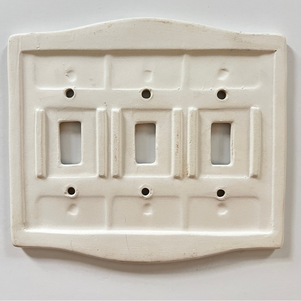Vintage 3 Toggle Ceramic, Judy Buswell Artist signet Light Switch Cover 1999 - Picture 3 of 6
